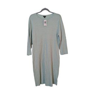 Women's NWT torrid wide ribbed knit sweater shift dress, light blue, size 2X